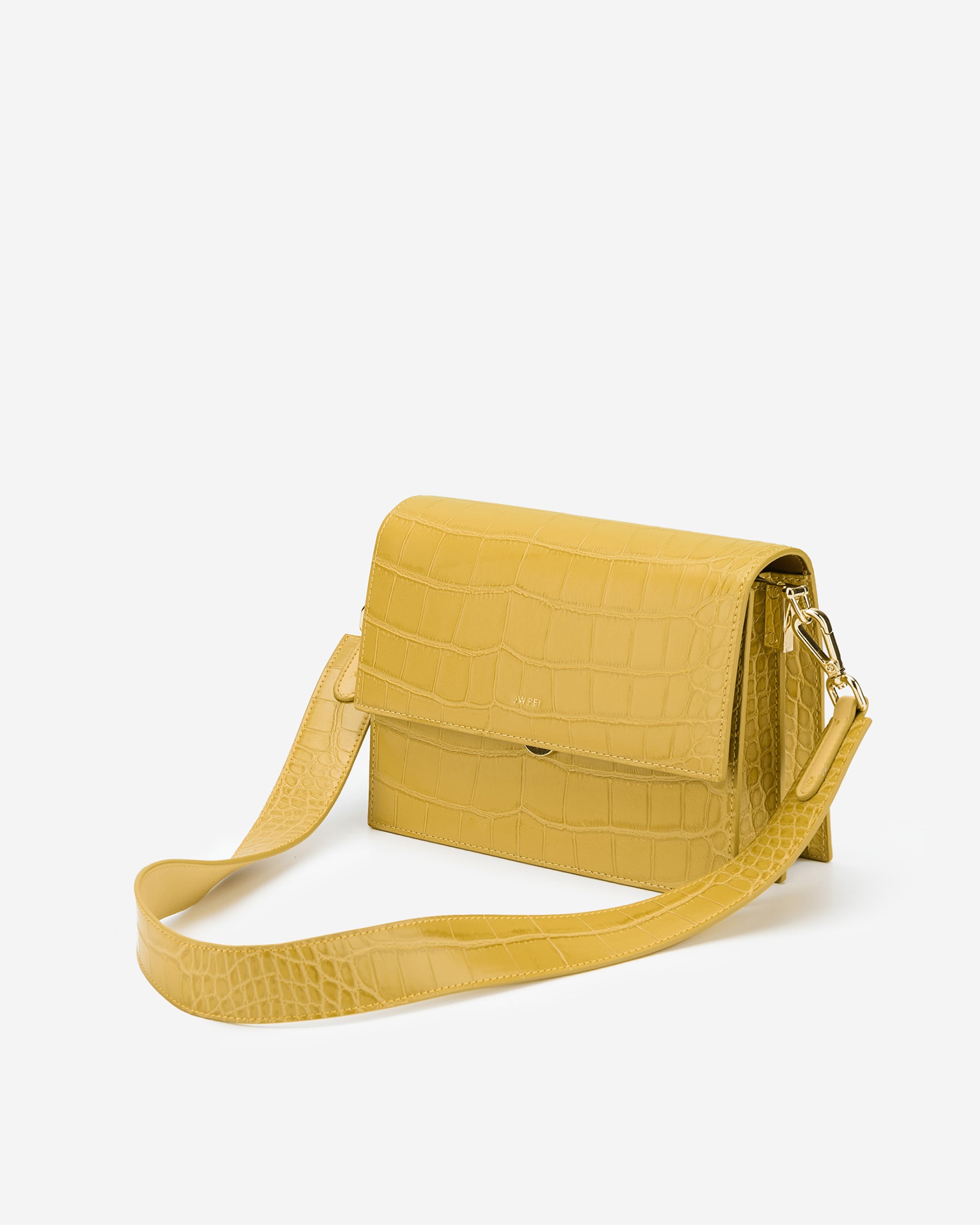 Mini Flap Bag - Mustard Croc