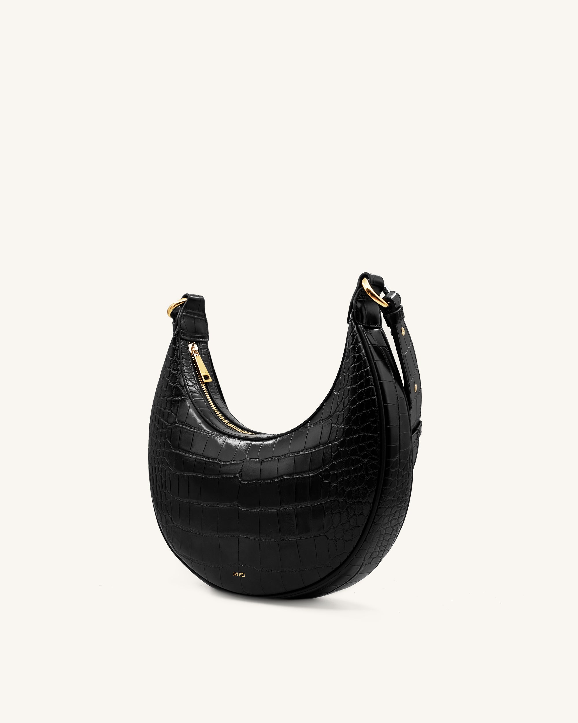 Carly Saddle Bag - Black Croc - Image 2