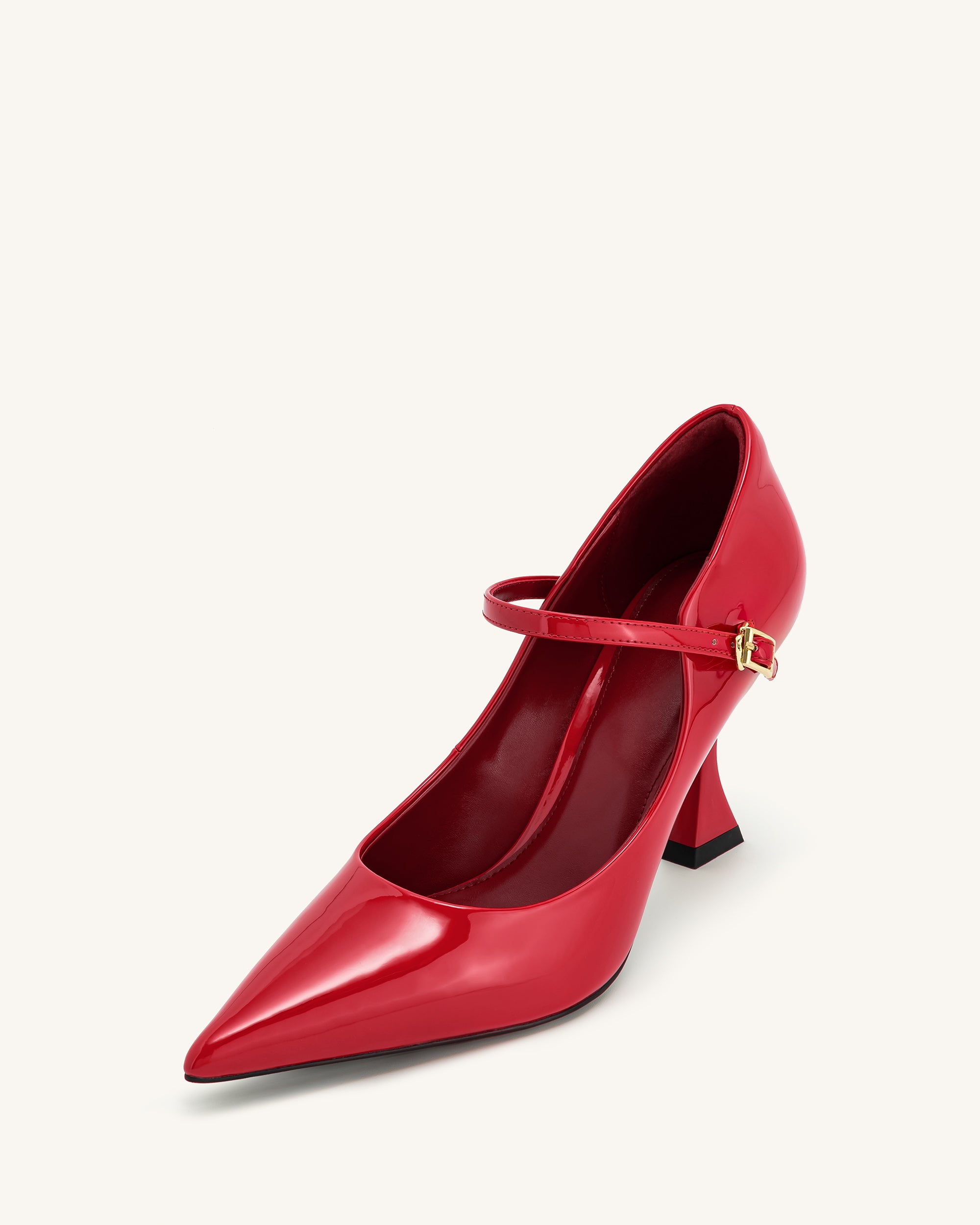 Thalina Patent Leather Pumps - Red - Image 7