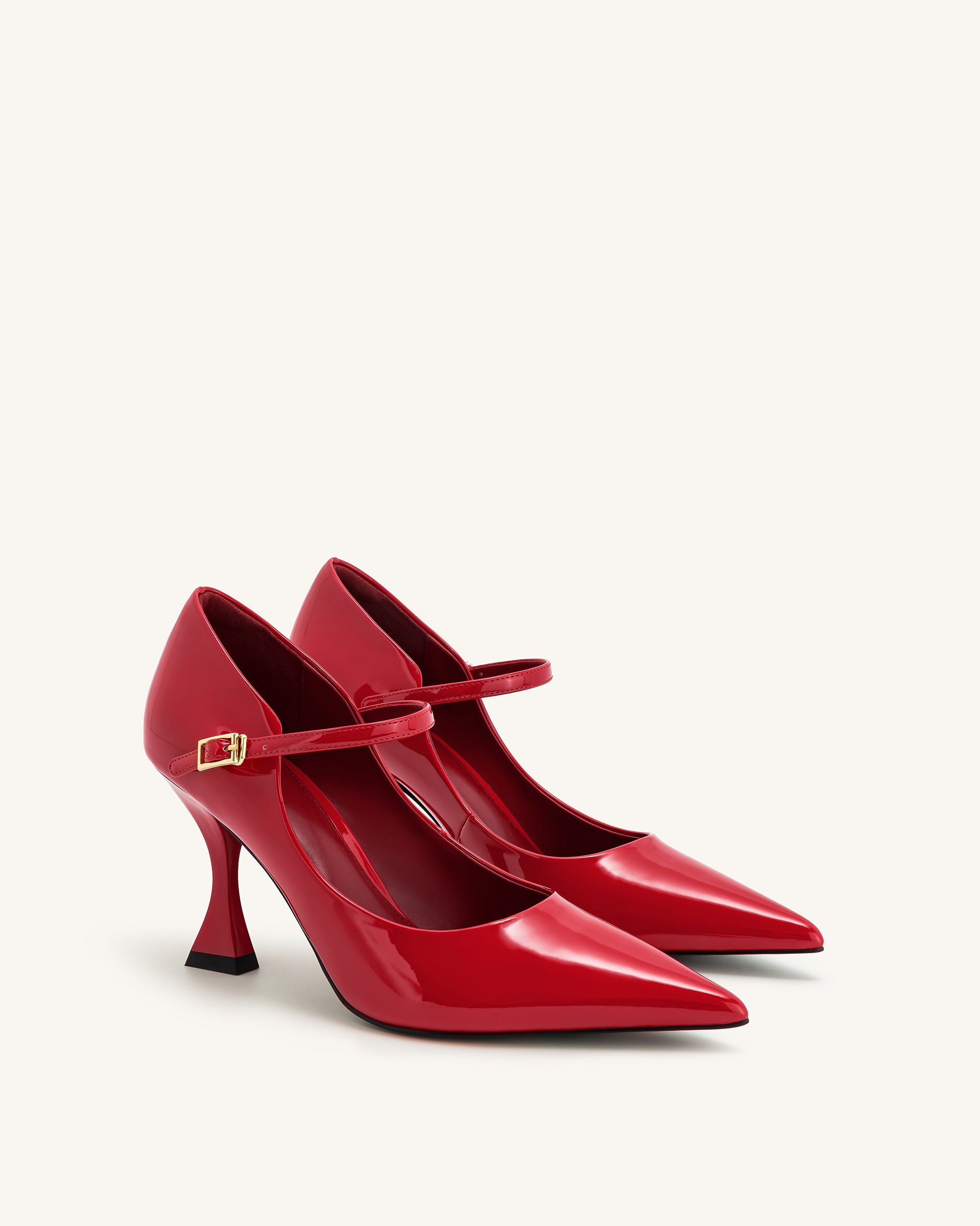 Thalina Patent Leather Pumps - Red - Image 3