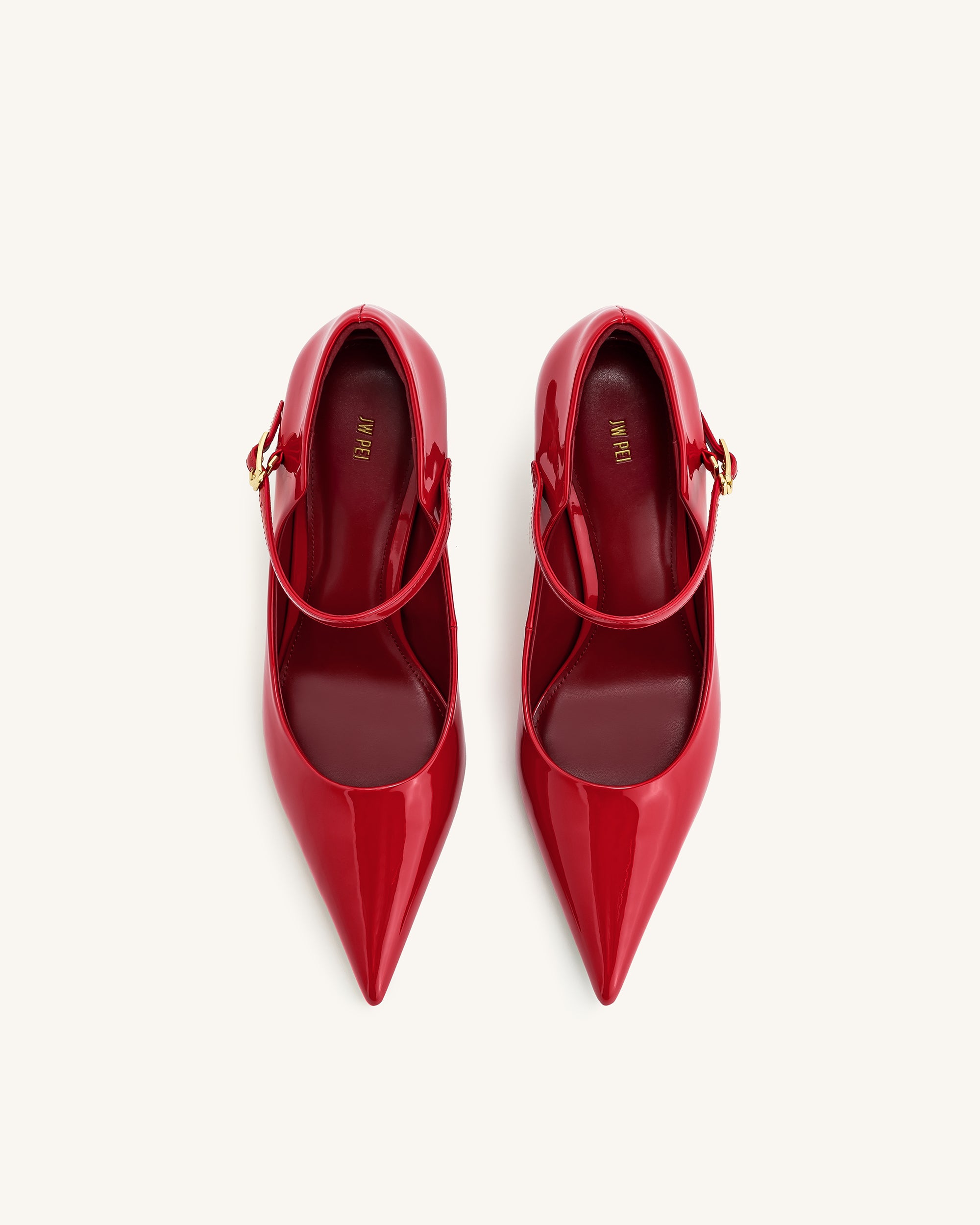 Thalina Patent Leather Pumps - Red - Image 4