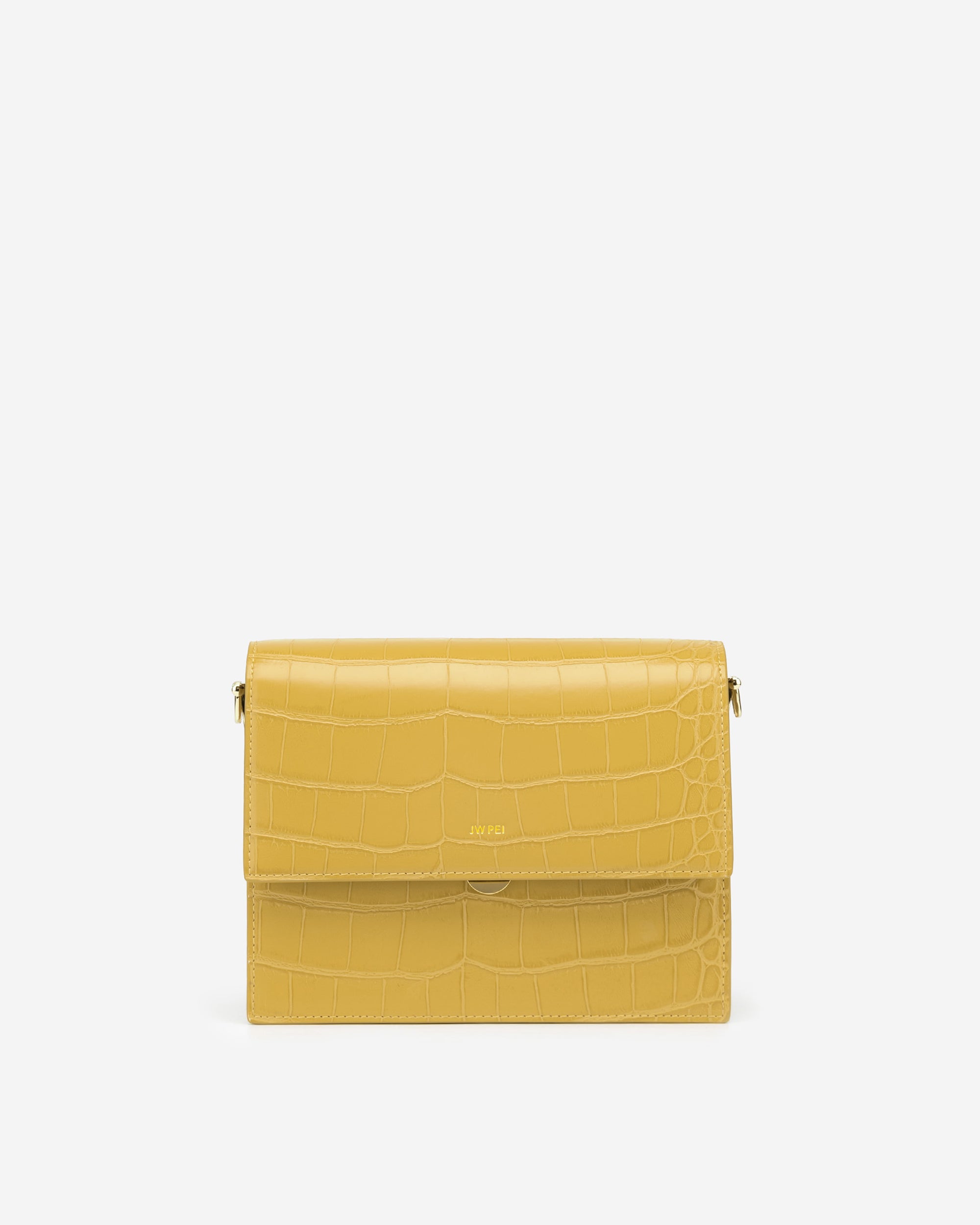 Mini Flap Bag - Mustard Croc - Image 2