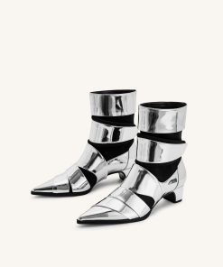 Alternative view of Emily Strap Ankle Boots - Silver