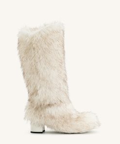 Alternative view of Isabella Slouchy Faux Fur Boots - White
