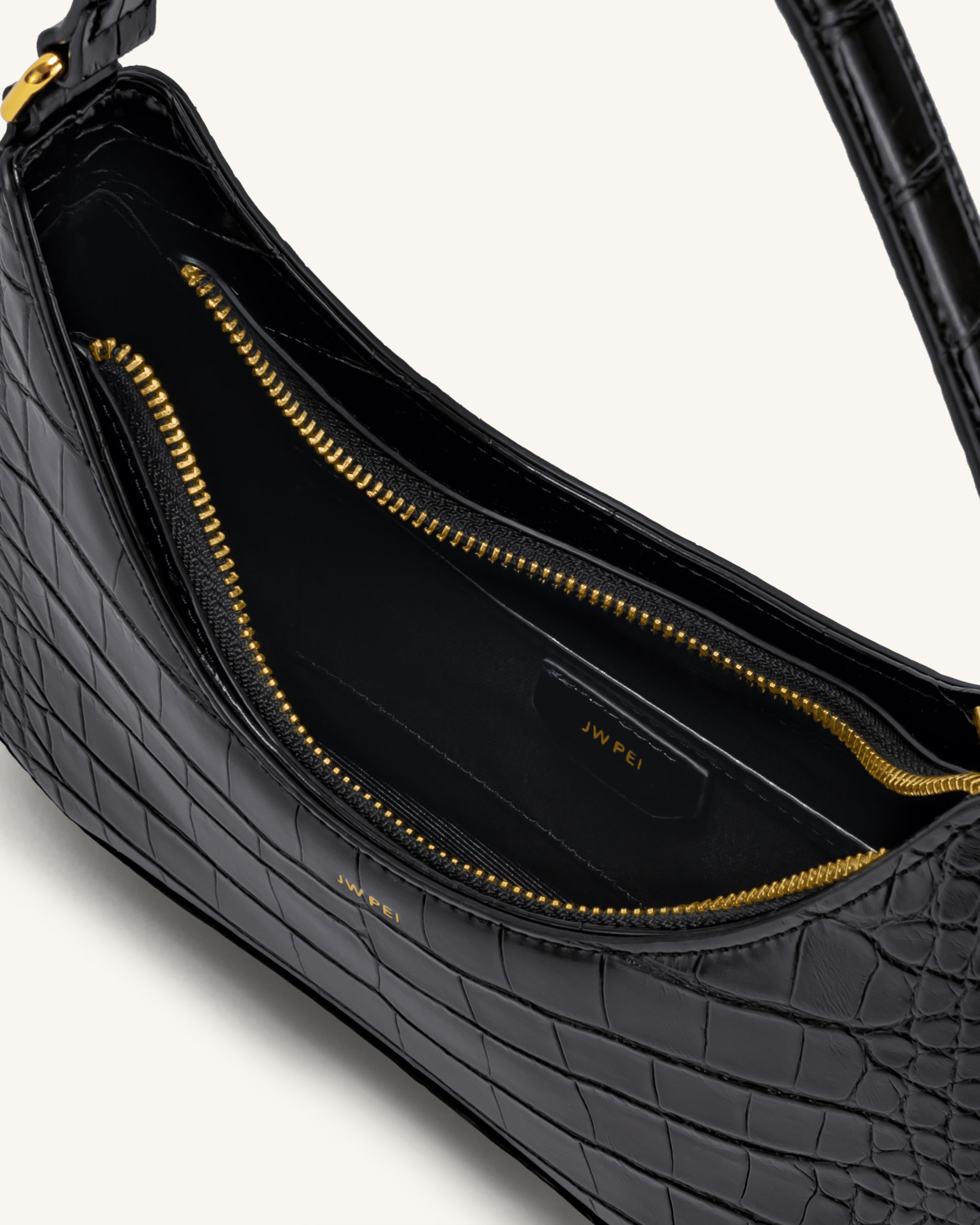Ruby Shoulder Bag - Black Croc - Image 4