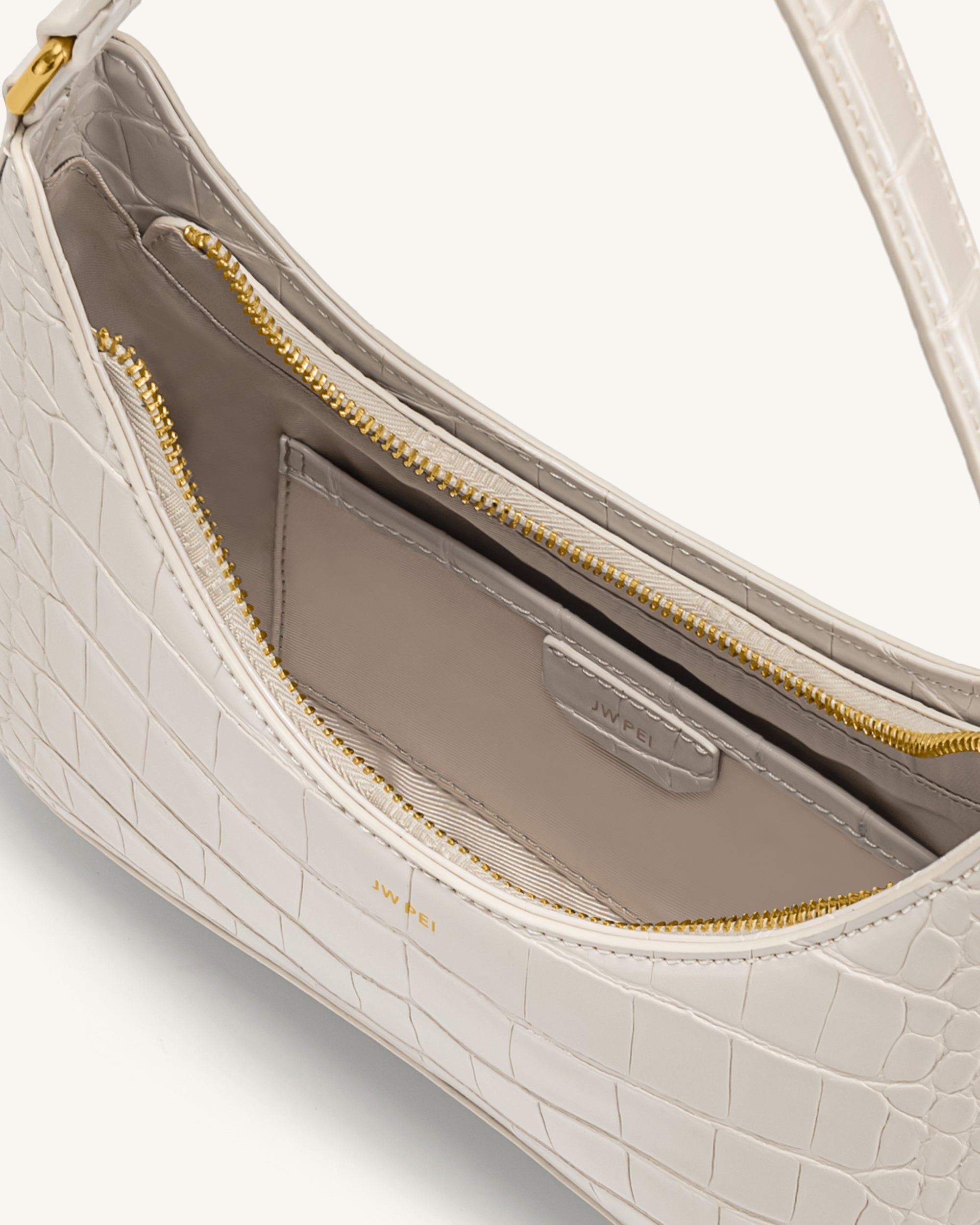 Ruby Shoulder Bag - White Croc - Image 4