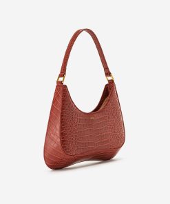 Alternative view of Ruby Shoulder Bag - Dark Red Croc