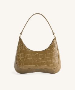Ruby Shoulder Bag - Dark Olive Croc