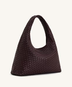 Alternative view of Iaura Woven Shoulder Bag - Deep Burgundy