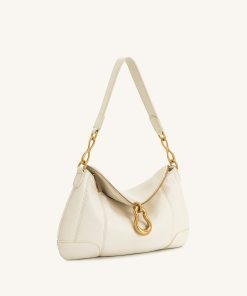 Alternative view of Jayla Metal Pendant Embellished Shoulder Bag - White