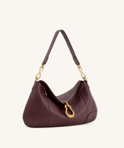 Alternative view of Jayla Metal Pendant Embellished Shoulder Bag - Deep Burgundy