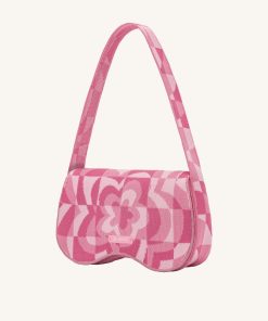 Alternative view of Becci Knitted Shoulder Bag - Pale Pink & Pink & Hot Pink