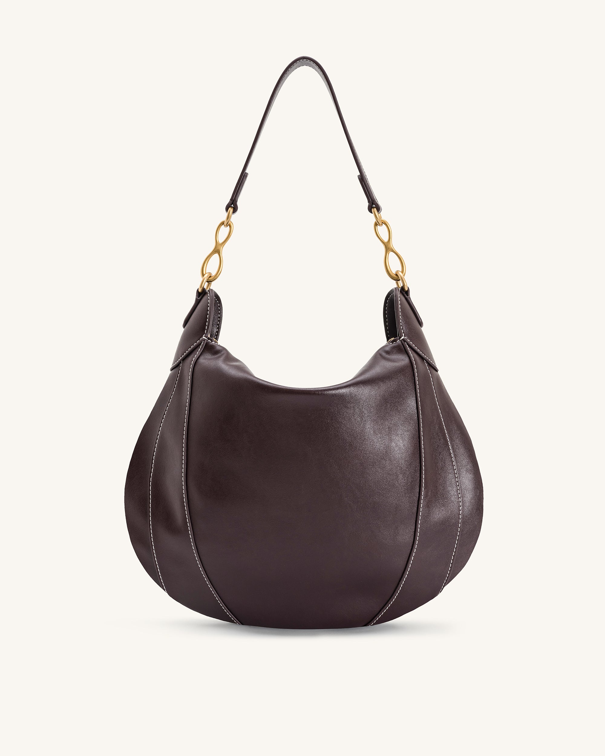 Daria Metal Pendant Embellished Shoulder Bag - Dark Brown - Image 3