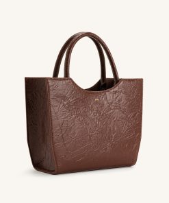 Alternative view of Leah Pleating Medium Tote Bag - Umber