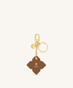 Alternative view of Rhombus Bag Charm And Key Holder - Brown
