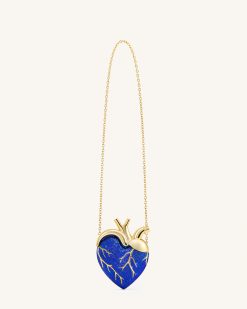 Alternative view of Maren Artificial Crystal Heart Shaped Bag - Cobalt Blue