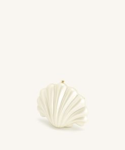 Alternative view of Maisie Shell Clutch - Ivory