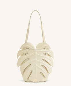 Cecelia Leaf Shape Shoulder Bag - White