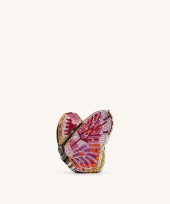 Paisley Crystal Butterfly Clutch - Multicolor