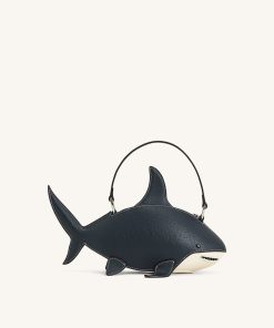 Nerys Shark Look Top Handle Bag - Dark Blue