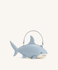 Nerys Shark Look Top Handle Bag - Light Blue