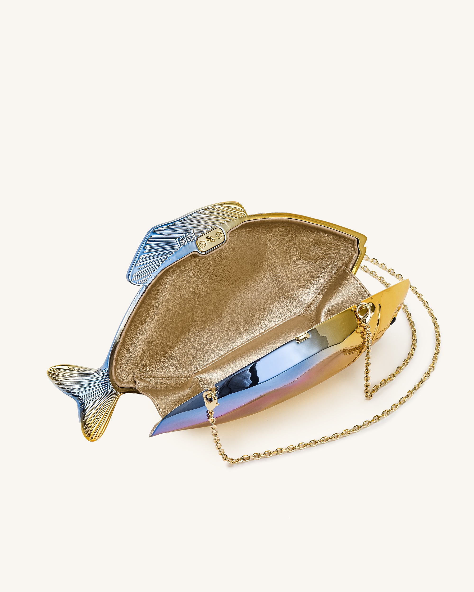 Fish Shaped Clutch - Gold/Blue - Image 4