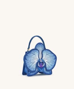 Alternative view of Flora Orchid Shaped Top Handle Bag - Blue