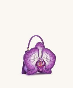 Alternative view of Flora Orchid Shaped Top Handle Bag - Purple