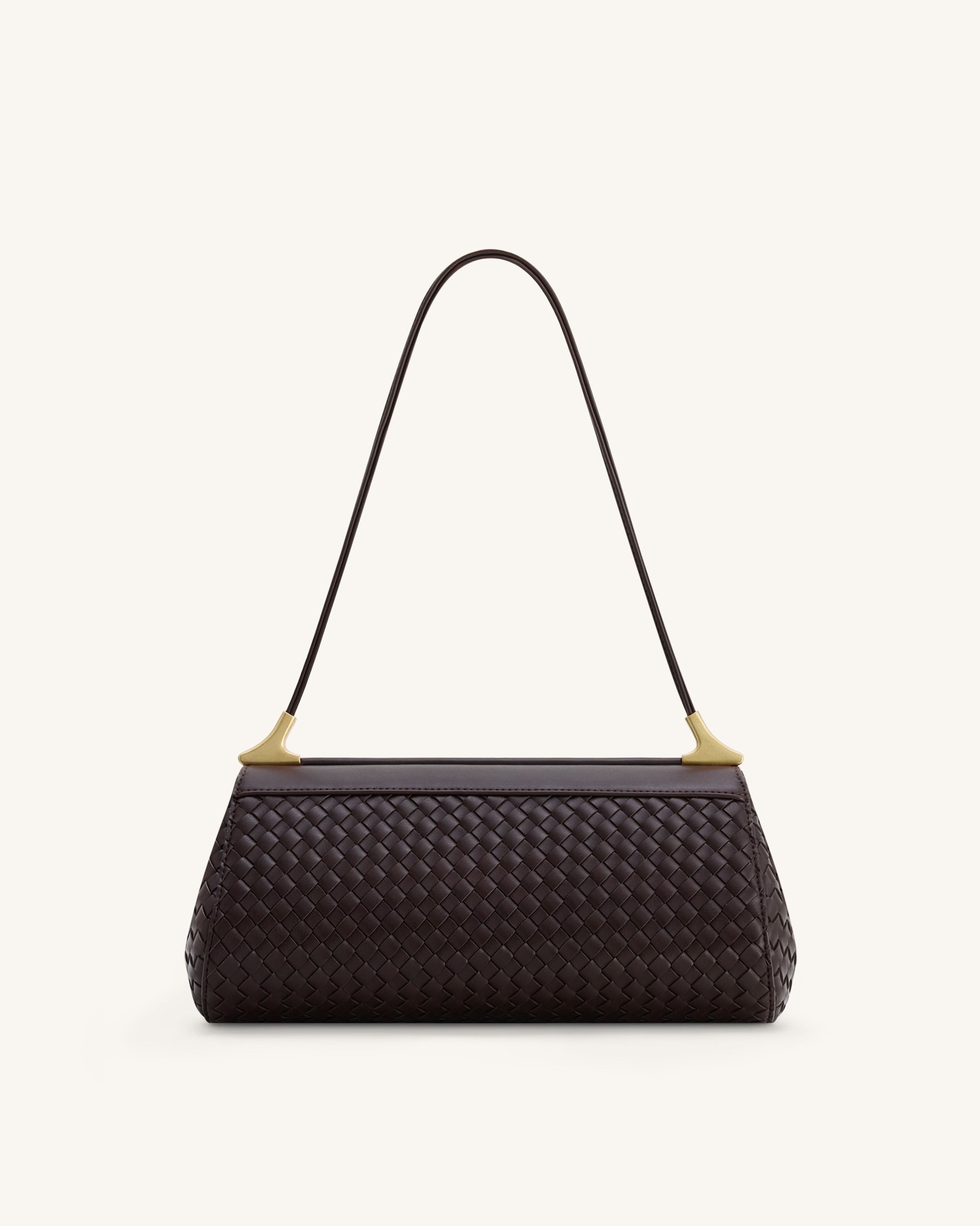Eloise Woven Shoulder Bag - Dark Brown - Image 3