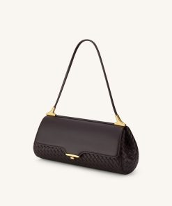 Alternative view of Eloise Woven Shoulder Bag - Dark Brown