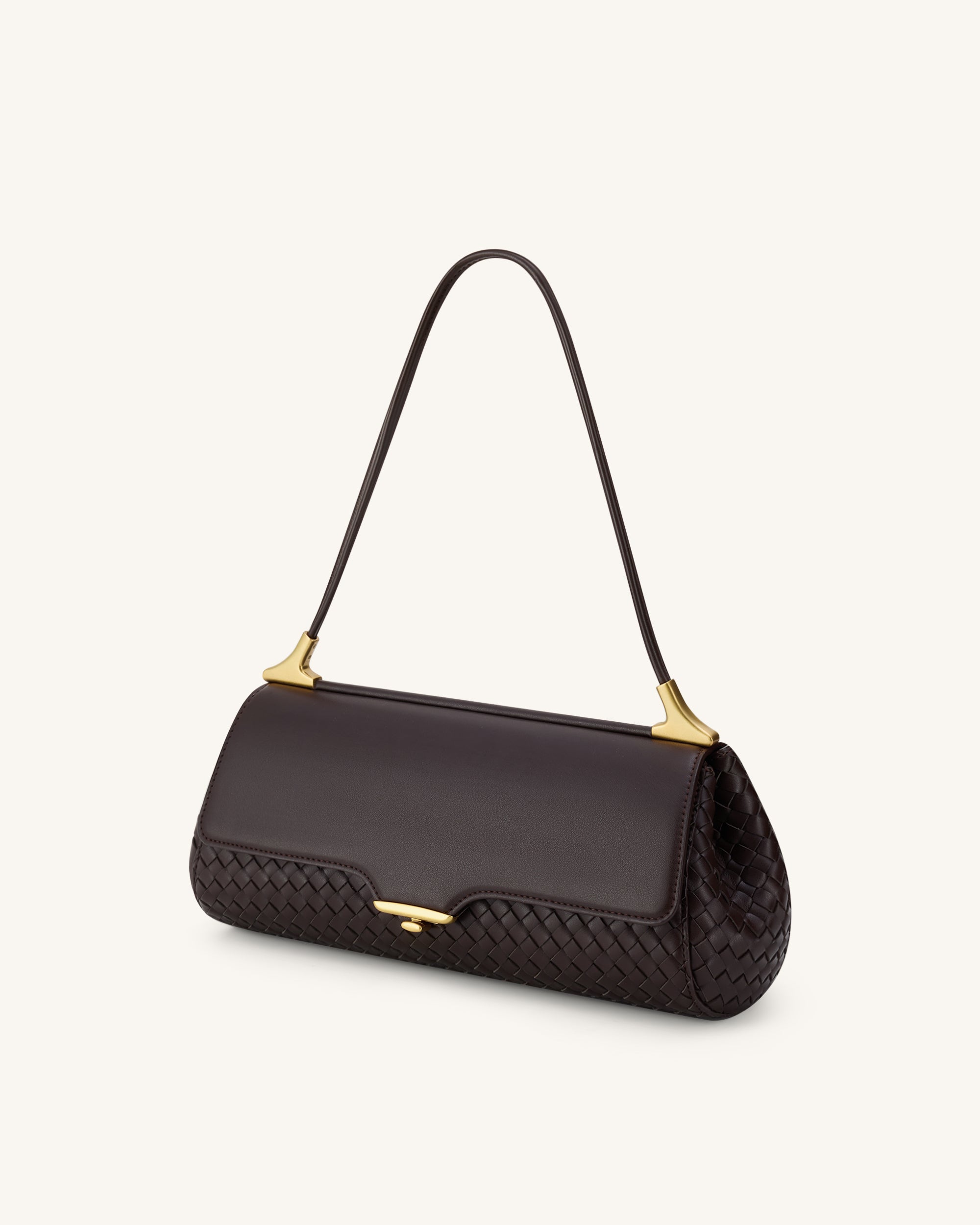 Eloise Woven Shoulder Bag - Dark Brown - Image 2