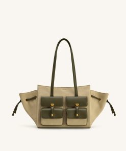 Linda Faux Suede Tote Bag - Green
