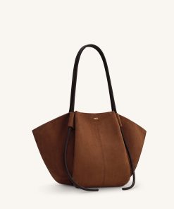 Alternative view of Nala Faux Suede Wide Tote Bag - Brown