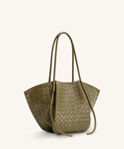 Alternative view of Nala Wide Weave Texture Tote Bag - Olive Green