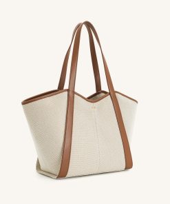 Alternative view of Kiana Large Capacity Tote Bag - Brown Canvas