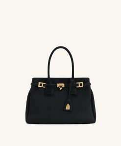 Miley Belt Embellished Tote Bag - Black