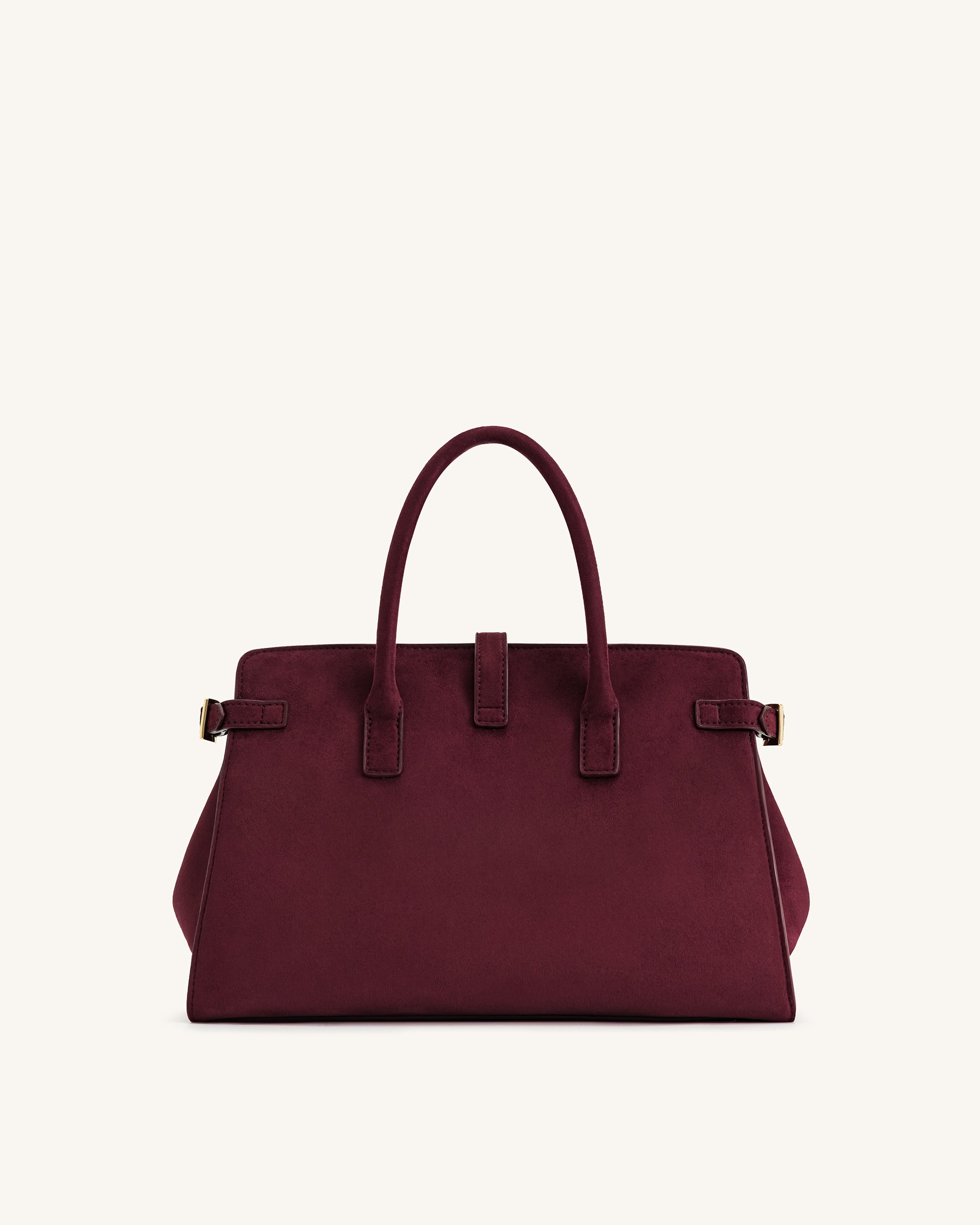 Saige Faux Suede Tote Bag - Burgundy - Image 3