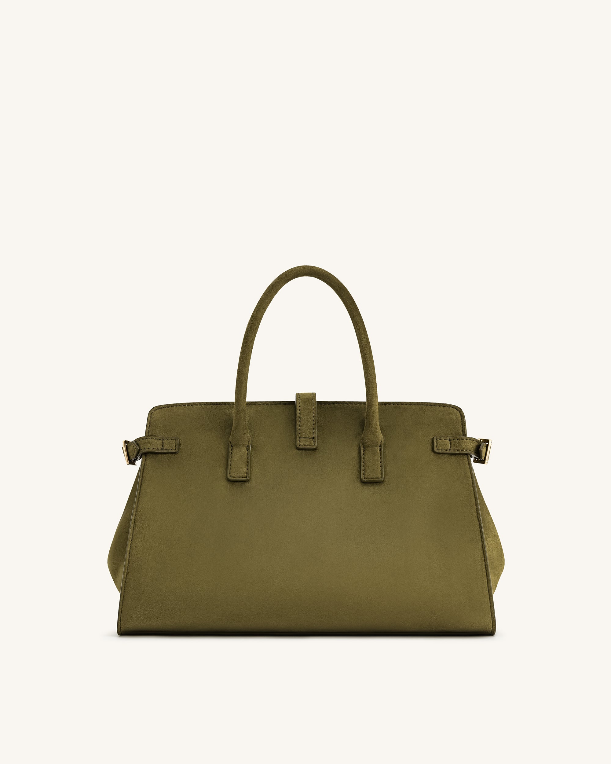 Saige Faux Suede Tote Bag - Olive Green - Image 3