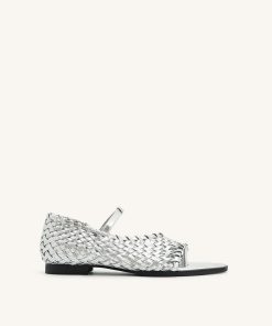 Jocelyn Weave Strap Flip-flops - Silver