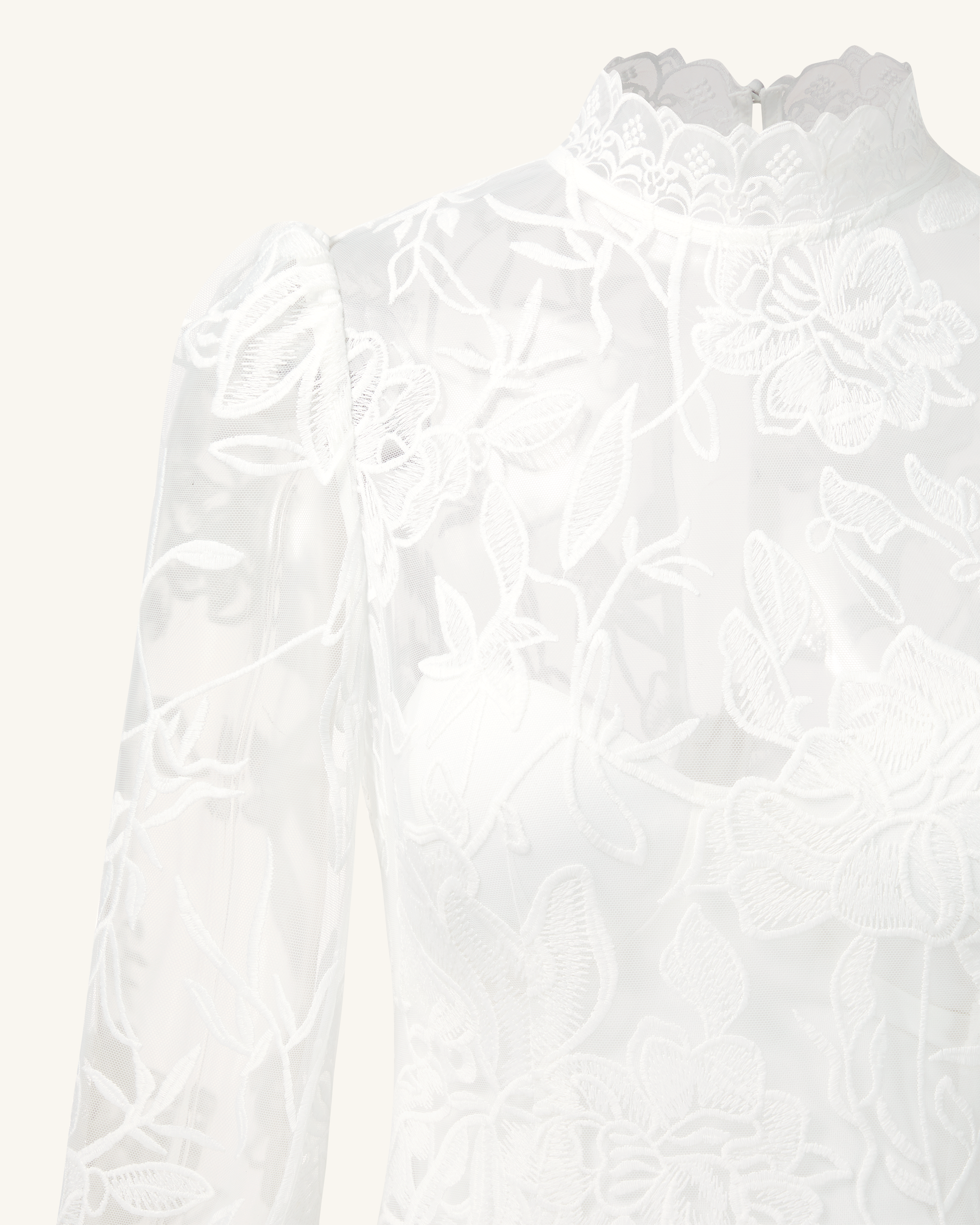 Elegant Lace Midi Dress - White - Image 5