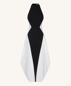 Alternative view of Monochrome Paneled Maxi Dress – Black