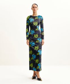 Zoe Vibrant Floral Long Sleeve Gown - Multicolor