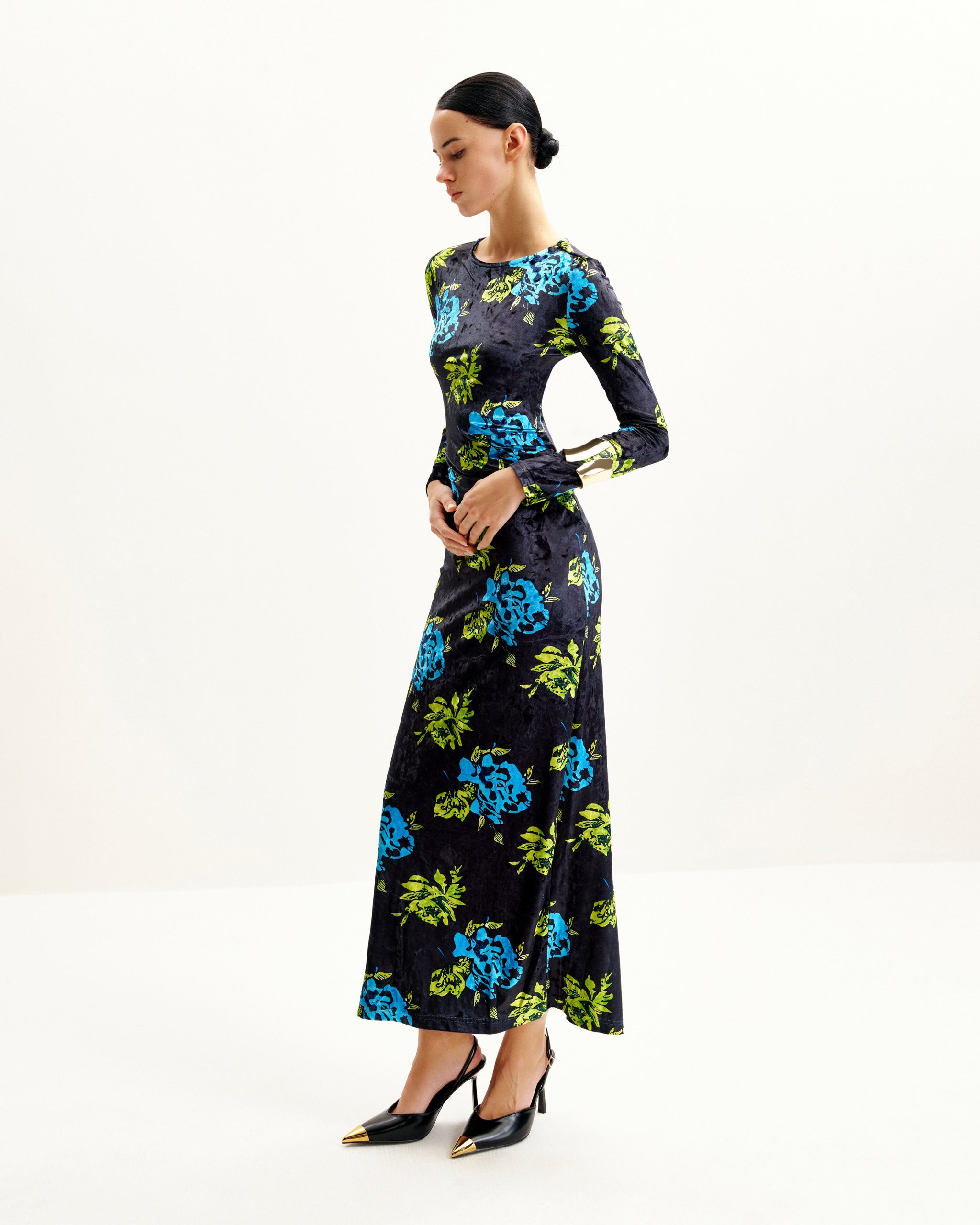 Zoe Vibrant Floral Long Sleeve Gown - Multicolor - Image 2