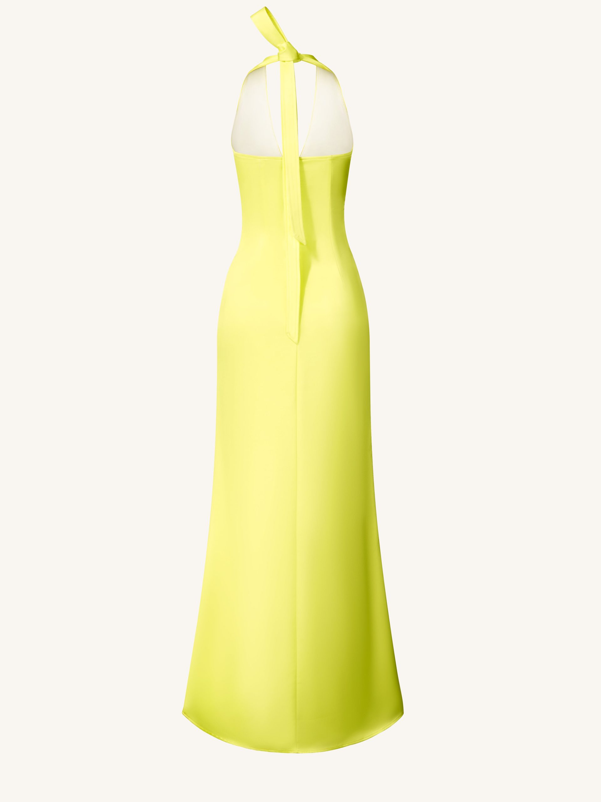 Floral Satin Halter Dress - Yellow/Pink - Image 4