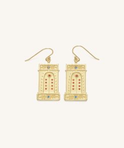 Roman Arch Earrings - 18ct Gold Plated & Multicolor Zircon