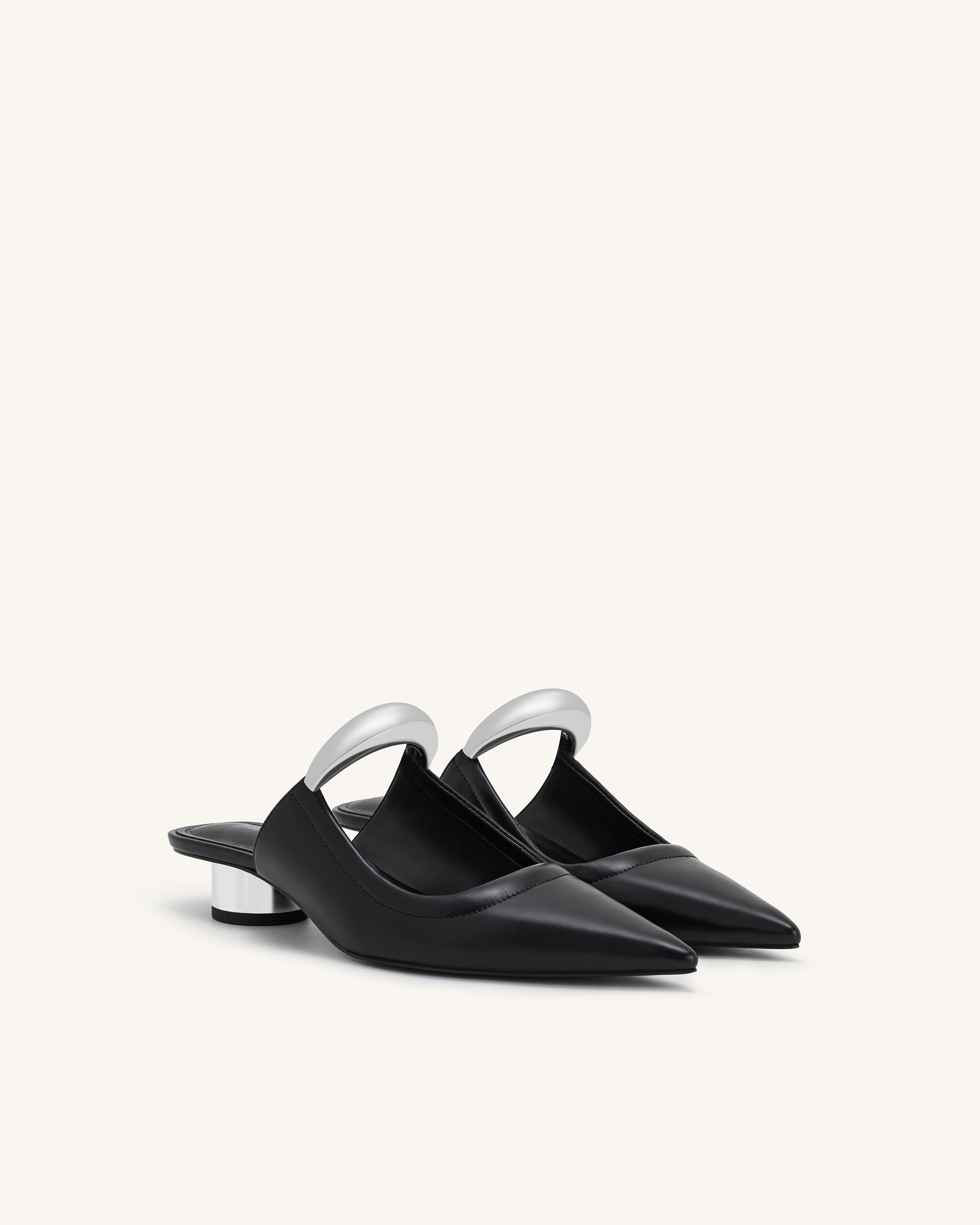 Helena Pierced Mules - Black - Image 3