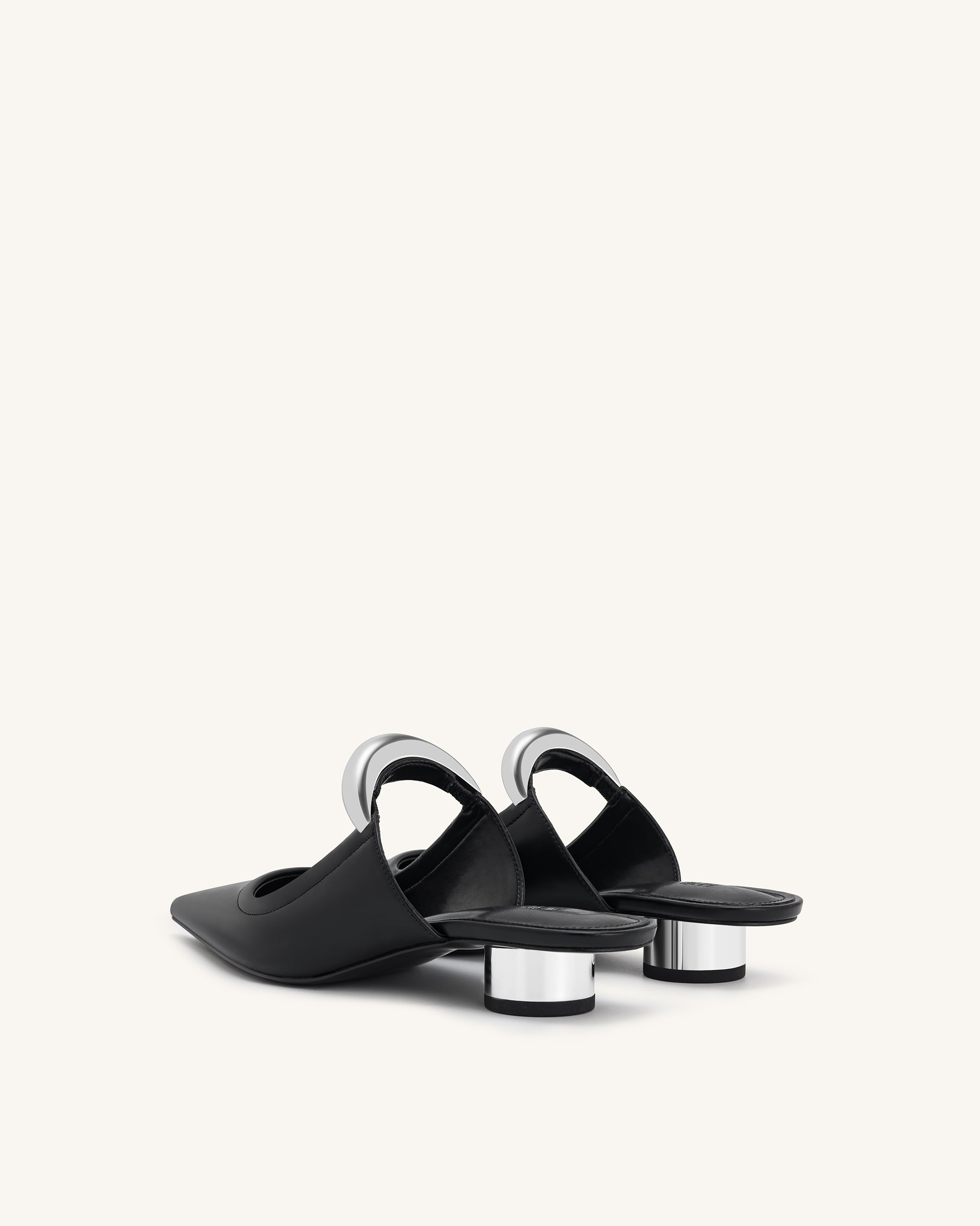 Helena Pierced Mules - Black - Image 5