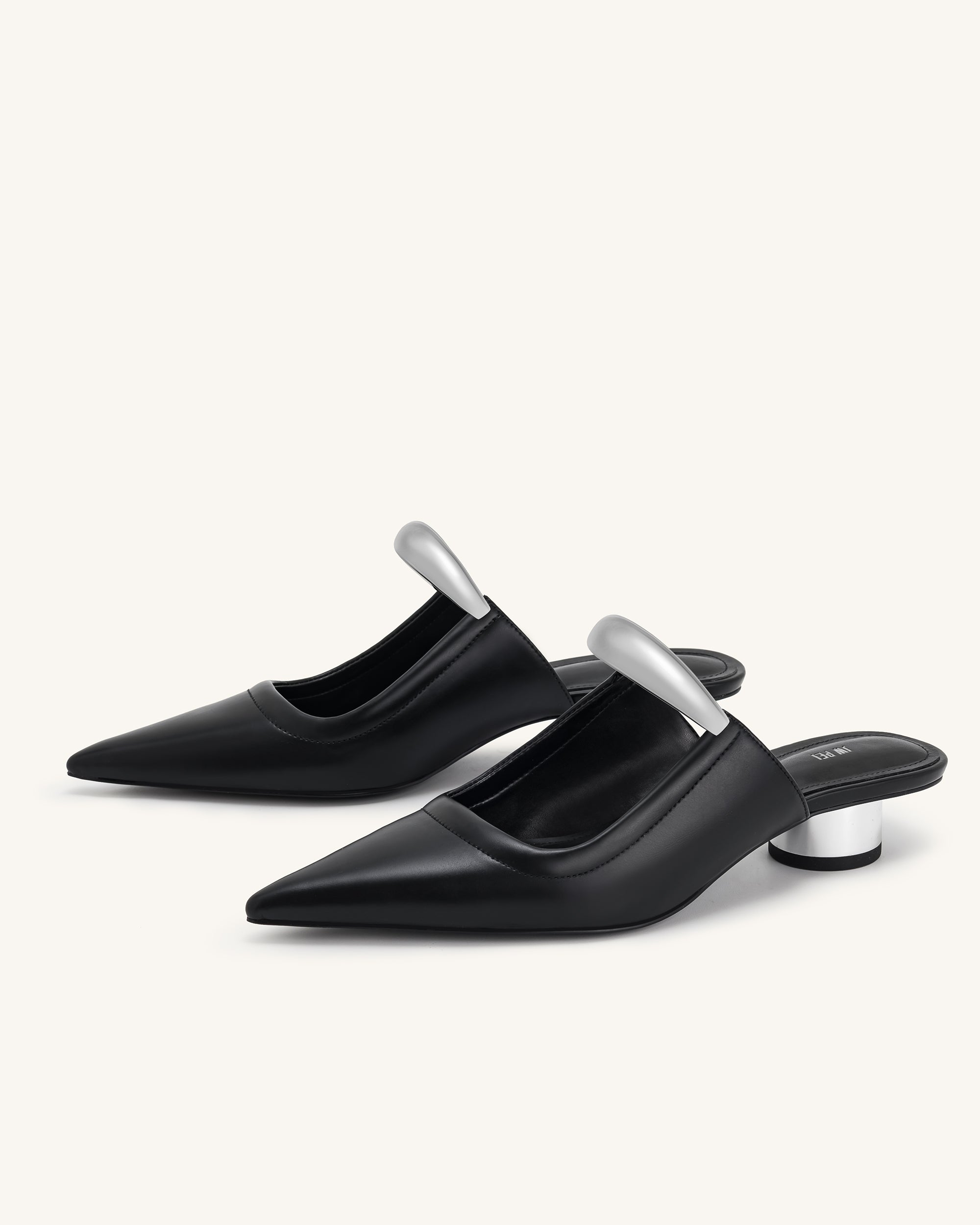 Helena Pierced Mules - Black - Image 7