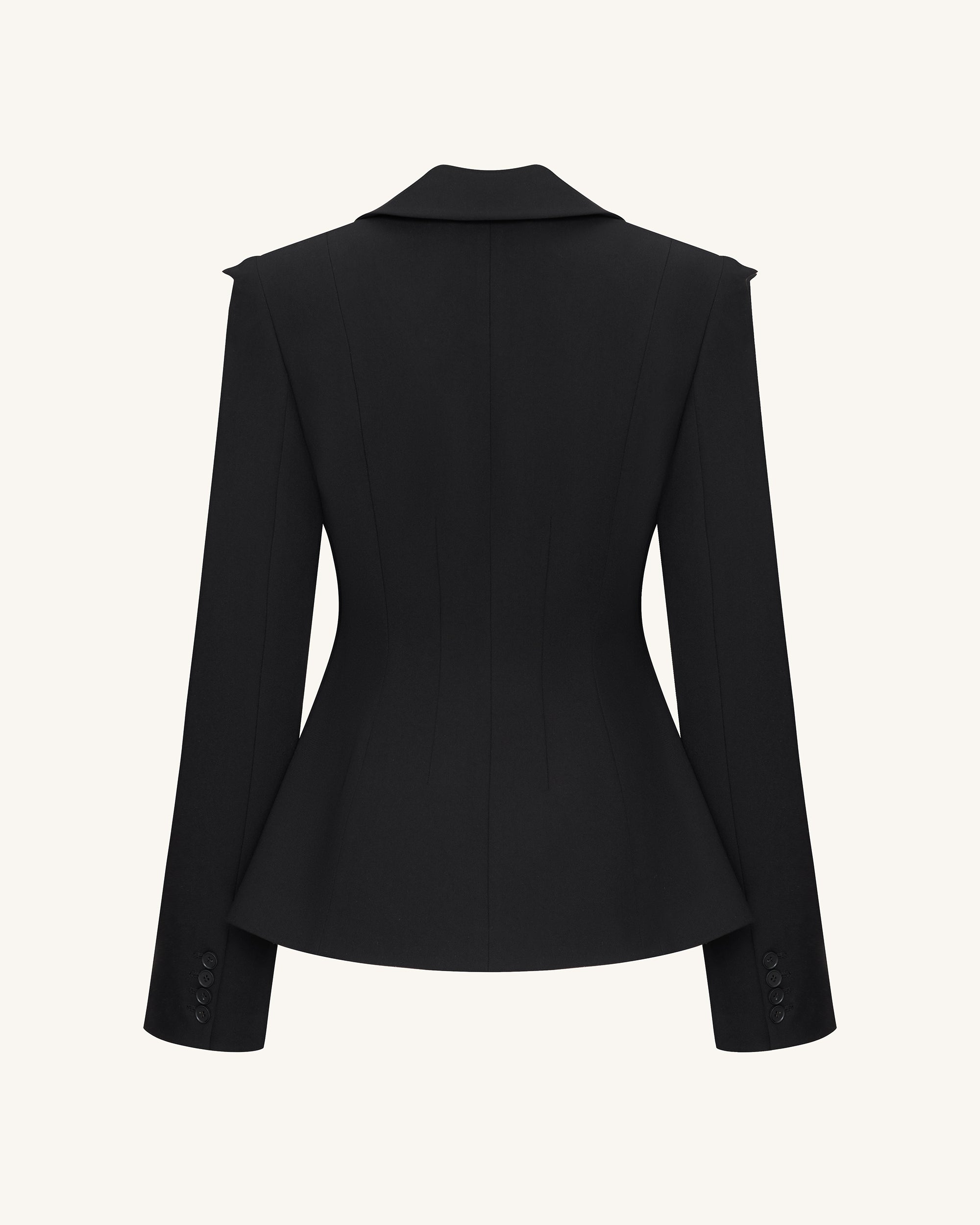 Layla Lock Buckle Deep-V Blazer - Black - Image 6