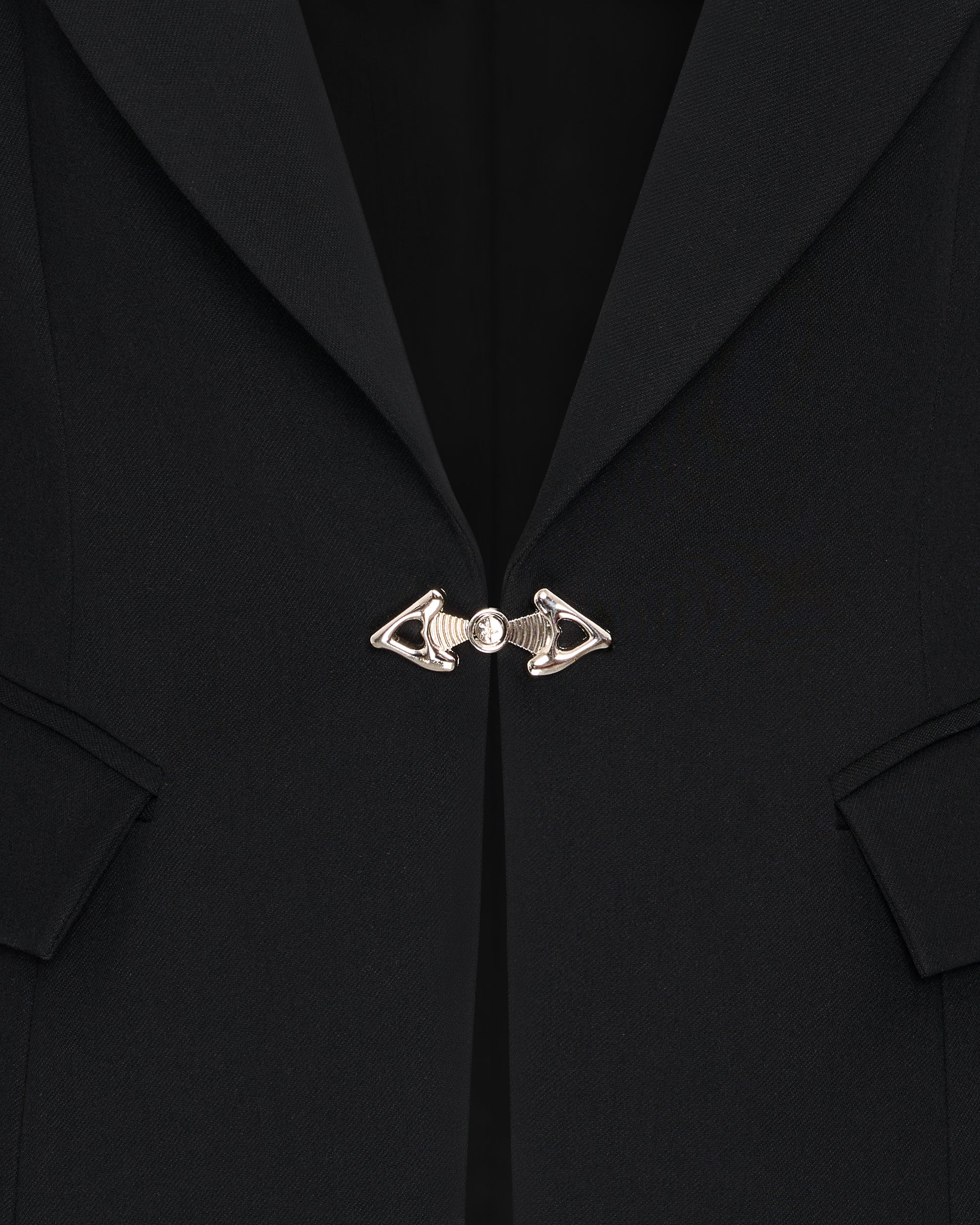 Layla Lock Buckle Deep-V Blazer - Black - Image 7